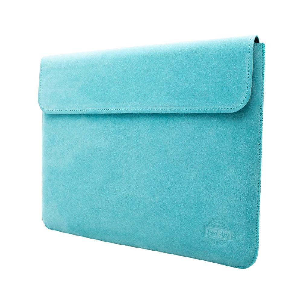 Puzdro na notebook z brúsenej kože Spring tyrkysové s klopou MacBook Pro15"