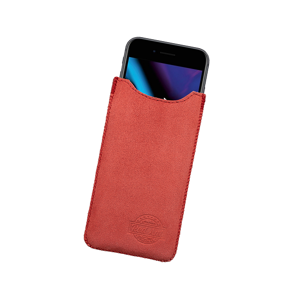 Ochranné puzdro na telefón z brúsenej kože červené