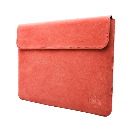 Puzdro na notebook z brúsenej kože Spring červené s klopou MacBook Pro15"